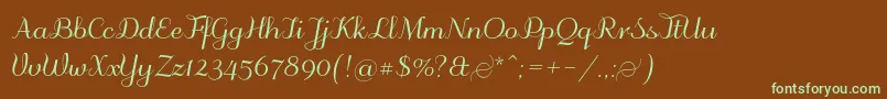 Odstemplik Font – Green Fonts on Brown Background