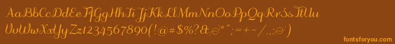 Odstemplik Font – Orange Fonts on Brown Background