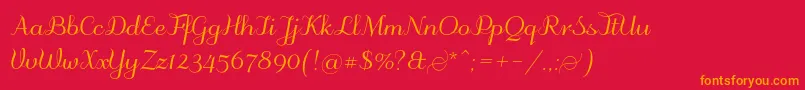 Odstemplik Font – Orange Fonts on Red Background