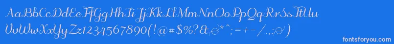 Odstemplik Font – Pink Fonts on Blue Background