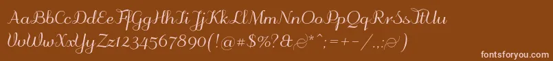 Odstemplik-Schriftart – Rosa Schriften auf braunem Hintergrund