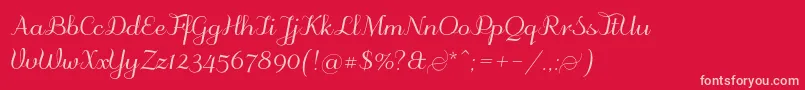 Odstemplik Font – Pink Fonts on Red Background