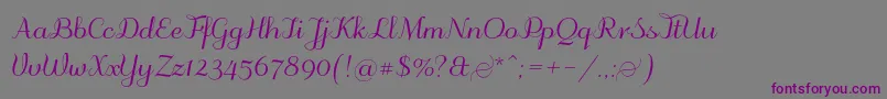 Odstemplik-fontti – violetit fontit harmaalla taustalla