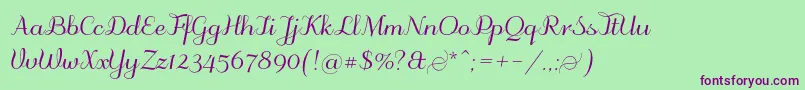 Odstemplik Font – Purple Fonts on Green Background