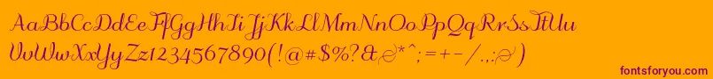 Шрифт Odstemplik – фиолетовые шрифты на оранжевом фоне