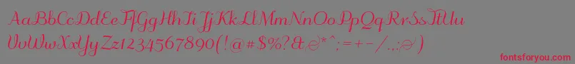 フォントOdstemplik – 赤い文字の灰色の背景