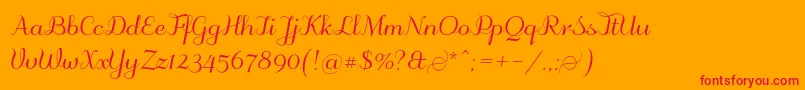 フォントOdstemplik – オレンジの背景に赤い文字