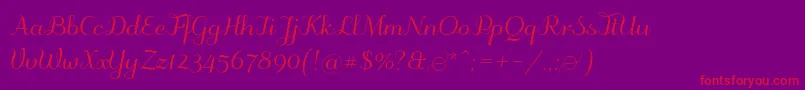 Odstemplik Font – Red Fonts on Purple Background