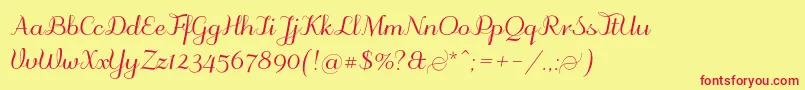 Odstemplik Font – Red Fonts on Yellow Background