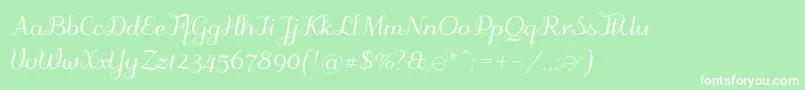 フォントOdstemplik – 緑の背景に白い文字