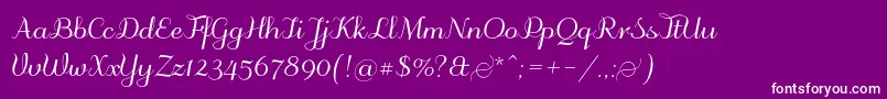 フォントOdstemplik – 紫の背景に白い文字