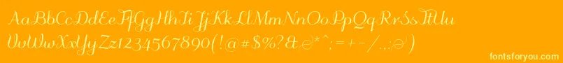 フォントOdstemplik – オレンジの背景に黄色の文字