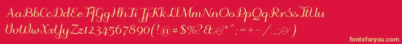 Odstemplik-Schriftart – Gelbe Schriften auf rotem Hintergrund