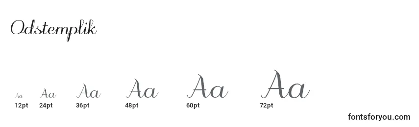 Odstemplik Font Sizes