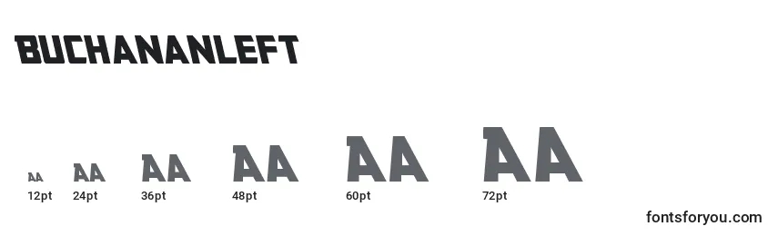 Размеры шрифта Buchananleft