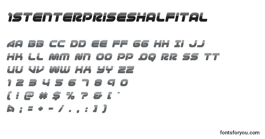 Schriftart 1stenterpriseshalfital – Alphabet, Zahlen, spezielle Symbole
