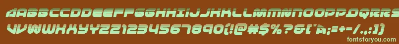 1stenterpriseshalfital-Schriftart – Grüne Schriften auf braunem Hintergrund