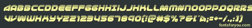 1stenterpriseshalfital Font – Yellow Fonts on Black Background