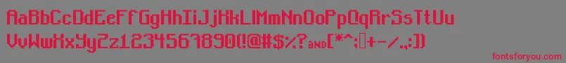 フォントBugsmirc05 – 赤い文字の灰色の背景