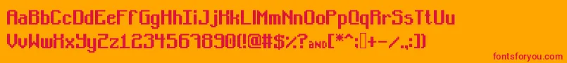 Bugsmirc05 Font – Red Fonts on Orange Background