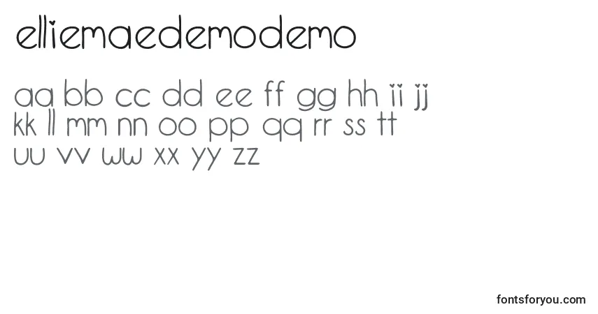Czcionka EllieMaeDemoDemo – alfabet, cyfry, specjalne znaki