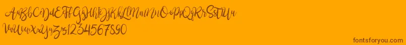 BrushgyoPersonalUse Font – Brown Fonts on Orange Background