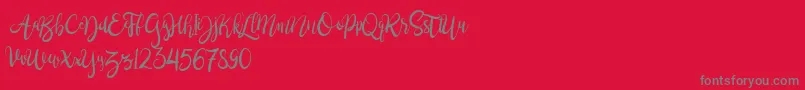 BrushgyoPersonalUse Font – Gray Fonts on Red Background