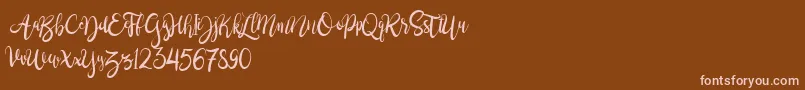 BrushgyoPersonalUse Font – Pink Fonts on Brown Background