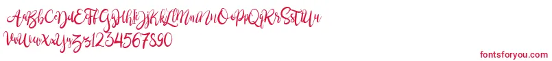 BrushgyoPersonalUse Font – Red Fonts on White Background