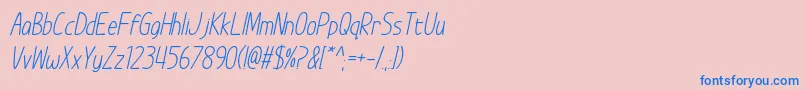 ImWunderlandItalic-Schriftart – Blaue Schriften auf rosa Hintergrund