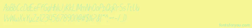 ImWunderlandItalic-fontti – vihreät fontit keltaisella taustalla