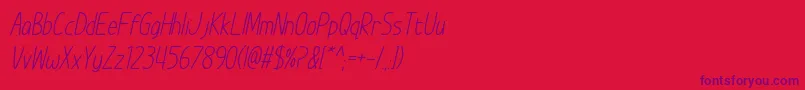 Шрифт ImWunderlandItalic – фиолетовые шрифты на красном фоне
