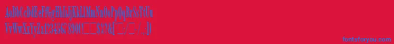 BordeauxDisplayLetPlain.1.0-Schriftart – Blaue Schriften auf rotem Hintergrund
