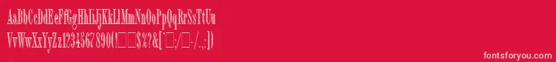 フォントBordeauxDisplayLetPlain.1.0 – 赤い背景にピンクのフォント