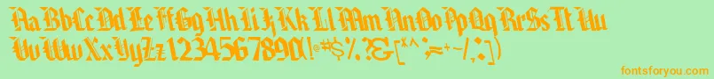 BrawnyRegular Font – Orange Fonts on Green Background