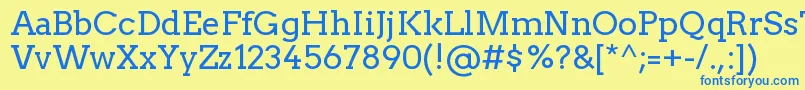 TwentytwelveslabRegular Font – Blue Fonts on Yellow Background