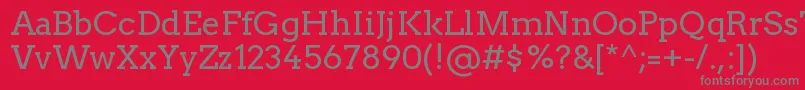 フォントTwentytwelveslabRegular – 赤い背景に灰色の文字