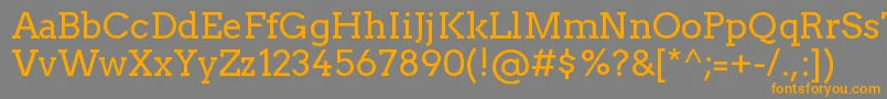 フォントTwentytwelveslabRegular – オレンジの文字は灰色の背景にあります。