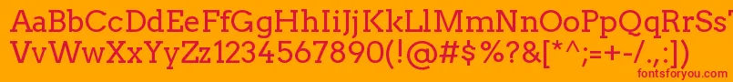 TwentytwelveslabRegular Font – Red Fonts on Orange Background