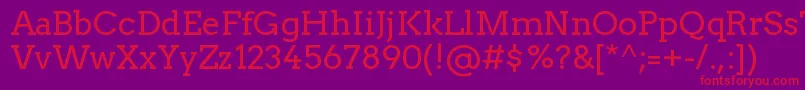 TwentytwelveslabRegular Font – Red Fonts on Purple Background