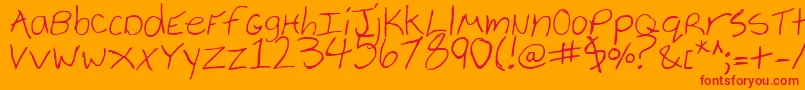 フォントVielkalahizo – オレンジの背景に赤い文字