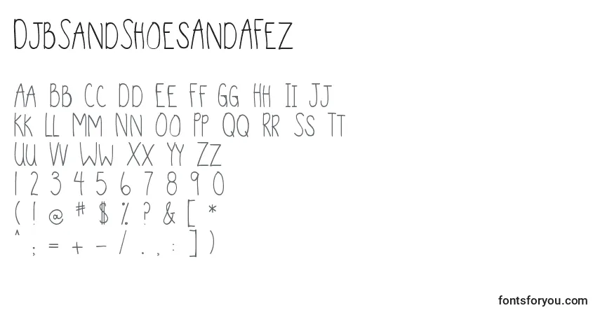 Fuente DjbSandShoesAndAFez - alfabeto, números, caracteres especiales