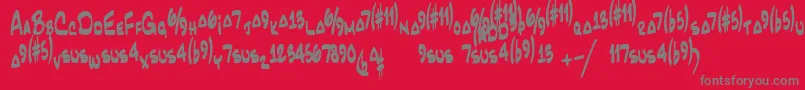JazzcordRegular Font – Gray Fonts on Red Background