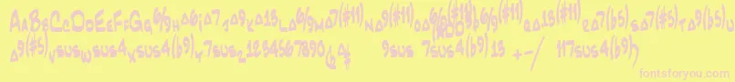 JazzcordRegular-Schriftart – Rosa Schriften auf gelbem Hintergrund
