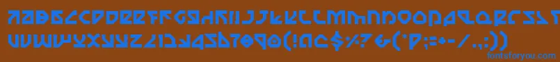 フォントNostromo – 茶色の背景に青い文字