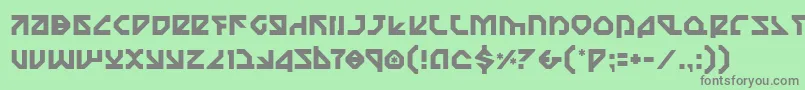 フォントNostromo – 緑の背景に灰色の文字