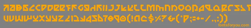 フォントNostromo – オレンジの文字は灰色の背景にあります。