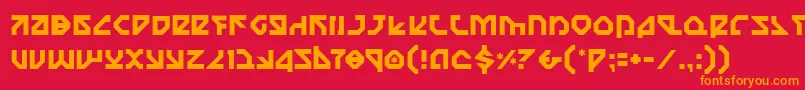 フォントNostromo – 赤い背景にオレンジの文字