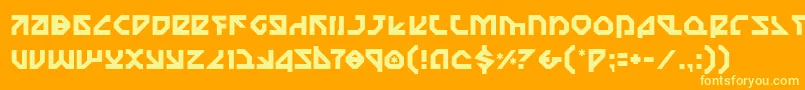 フォントNostromo – オレンジの背景に黄色の文字