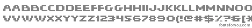 Hiskyf16-fontti – harmaat kirjasimet valkoisella taustalla